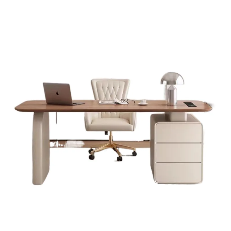 

Cream Wind Desk Minimalist Modern Study Corner Computer Desk