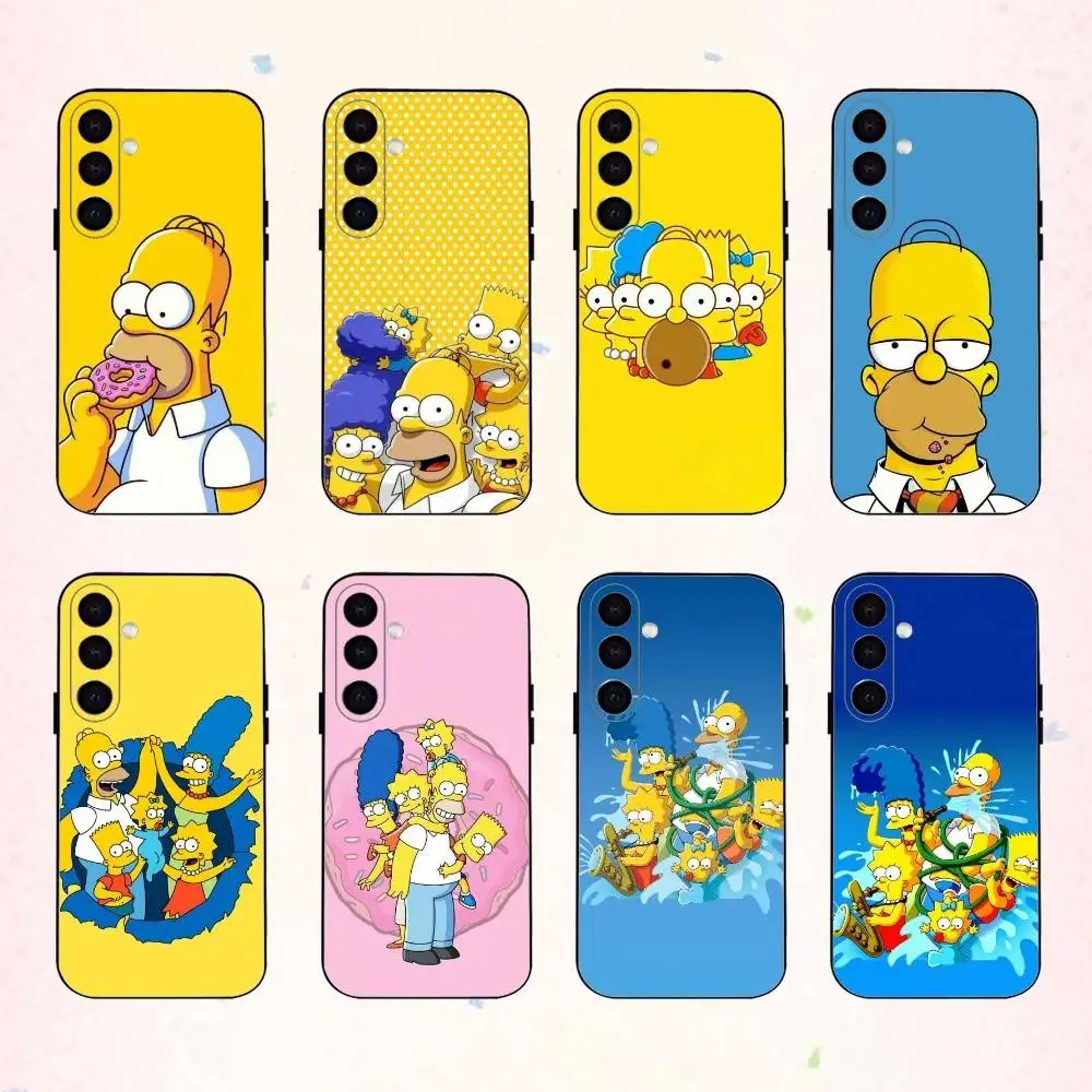 

Cute S-Simpsons Cartoon phone Case For Samsung Galaxy A73,A72,A71,A70,A53,A52,A51,Others Soft Black Shell
