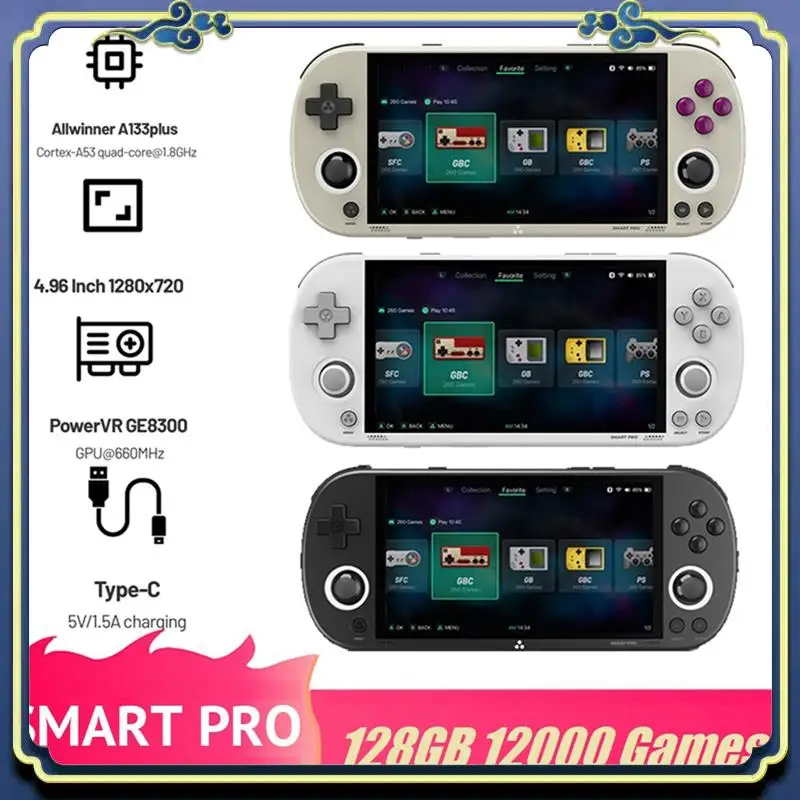 Per Trimui Smart Pro Console di gioco 128 GB 12000 giochi Linux Console per videogiochi retrò Supporta più emulatori C