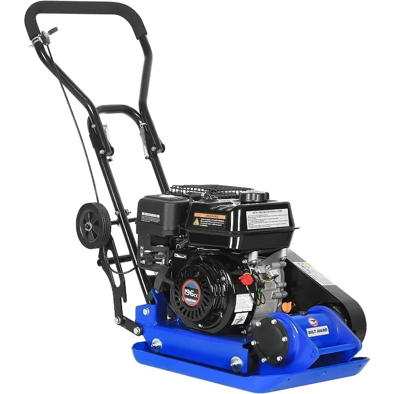

Plate Compactor Rammer, 6.5HP 196cc Gas Engine 5500 VPM 2500 lbs Compaction Force, 21 x 14.5 inch Plate