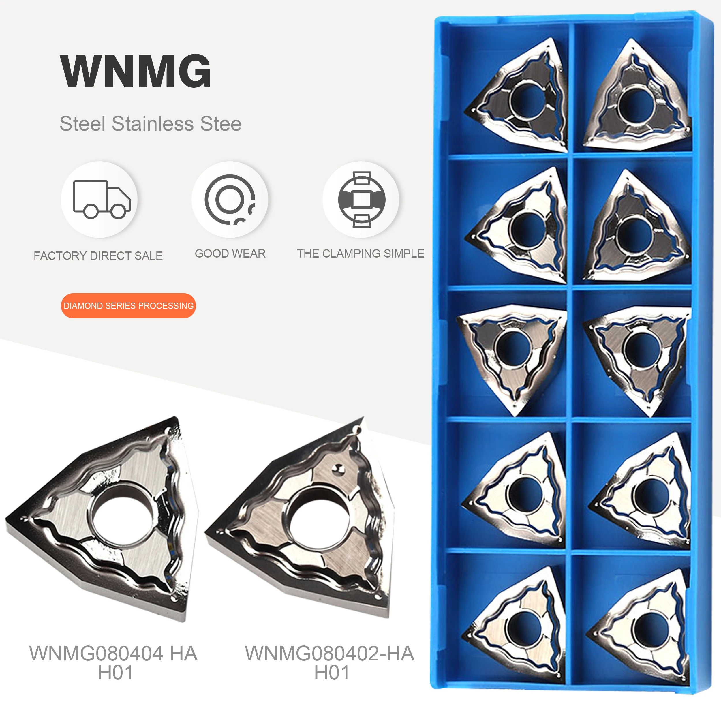 ha H01 Wnmg 080404 Lâmina de Alumínio Cortador Inserção Ferramenta Corte Ferramenta Torneamento Ferramentas Cnc al Mais Liga Lata Madeira 10 Peças Wnmg080404