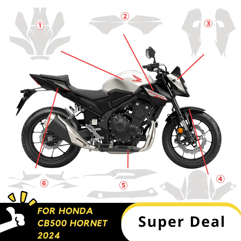 

For HONDA CB500 HORNET 2024 PPF TPU Protective Film Full Body Paint Protection Scratch Resistant Kit cbr500 hornet 2024 ppf