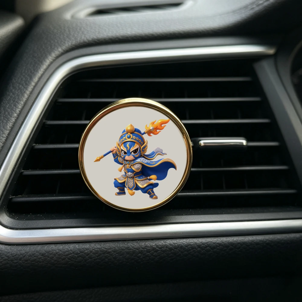 High-End Car Air Freshener Cute Face Changing Opera Mask AC Vent Clip Elegant Car Interior Ornament Persistent Scent