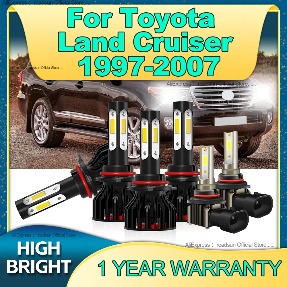 

2/6Pcs 30000LM LED Headlights HB3 HB4 6000K Car Lamp Fog Light For Toyota Land Cruiser 1997-2000 2001 2002 2003 2004 2005 062007