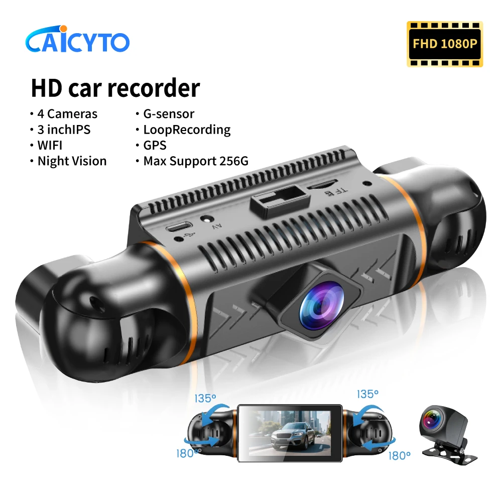 

Newest 4Record HD1080P Dashcam Car Camera WiFi Night Vision Recording Auto DVR Loop Dash Recorder Black box Vehicle Accessories
