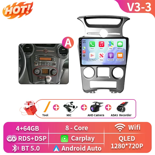 Auto Android Voor Kia Carens UN 2006-2012 5G wifi BT Draadloze Carplay Scherm Radio Stereo Multimedia Speler GPS Navigatie DVD