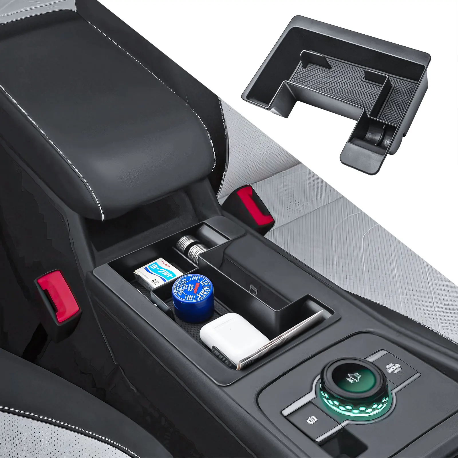 

Center Console Organizer for 2025 2026 Volkswagen VW Tiguan Gear Shift Middle Console Storage Box Tray Insert Coin Phone Holder