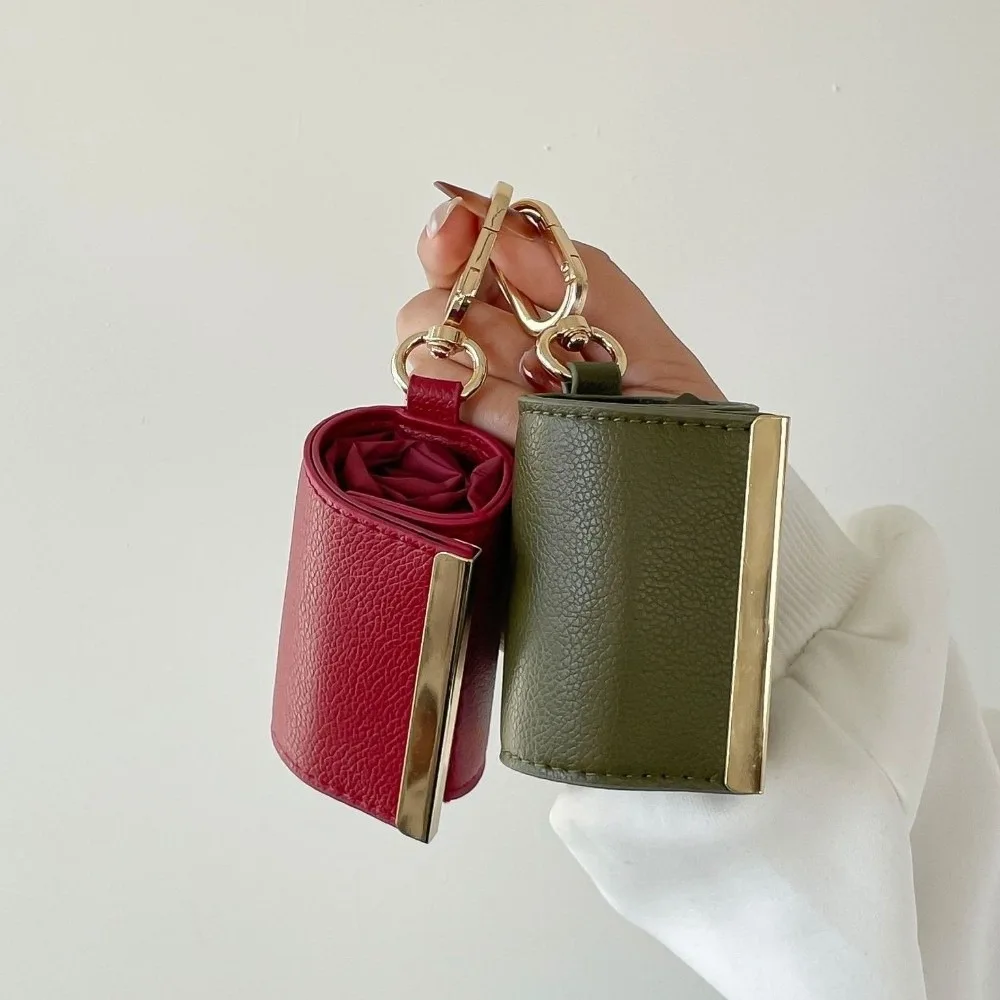 Reusable Mini Keychain Tote Bag Lightweight Large Capacity Foldable Shopping Bag Eco-Friendly Key Ring Expandable Reusable Bag