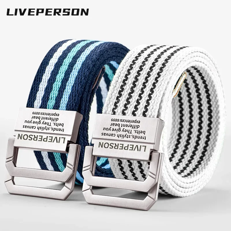 Striped Canvas Belt Men\'s Fashion Casual Luxury Design Business Jeans Accessories Hunting Tactical Trend Youth Nylon Belt New