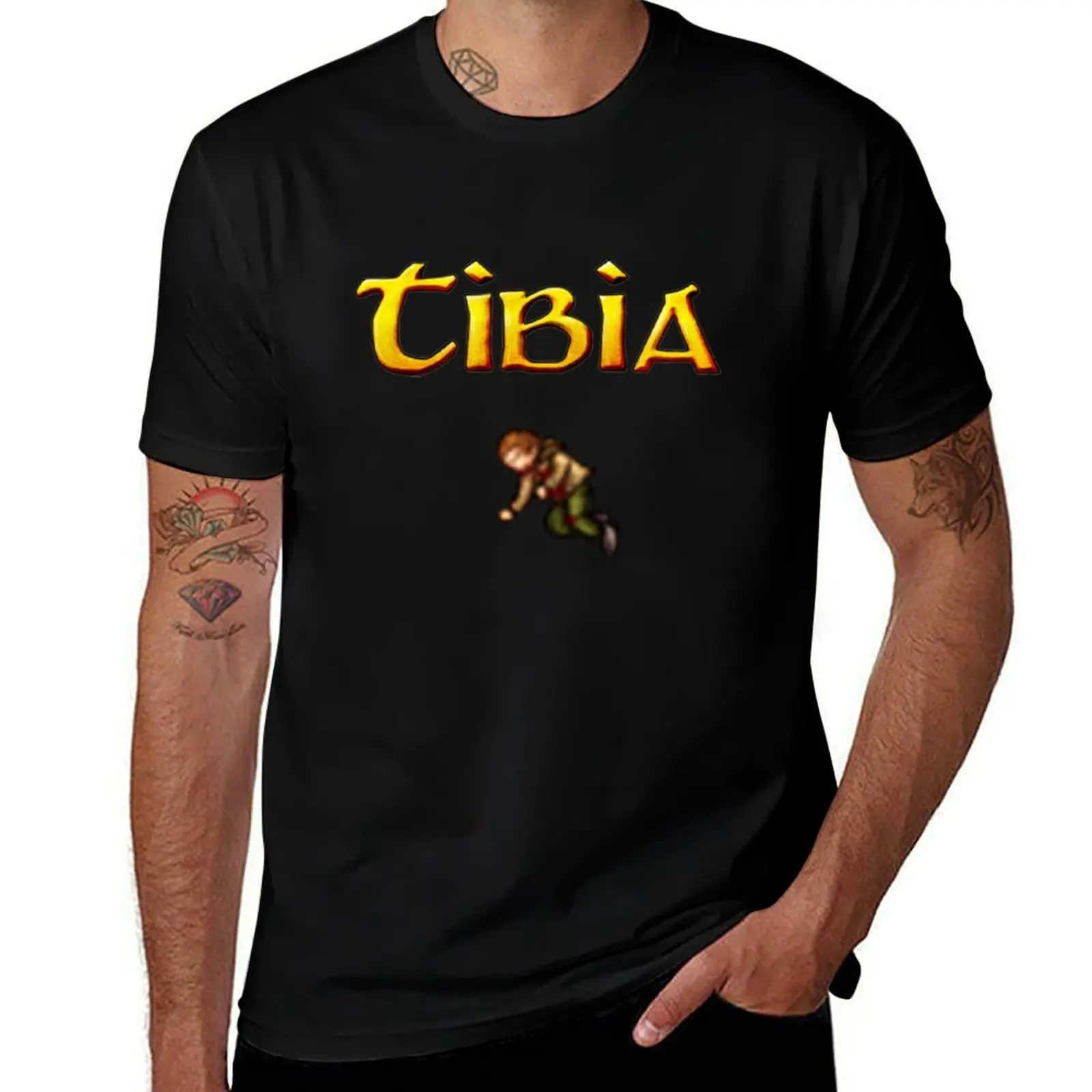 

Tibia MMORPG Dead T-Shirt black cotton t-shirt plain for man package men t shirt cotton 100% T-Shirt