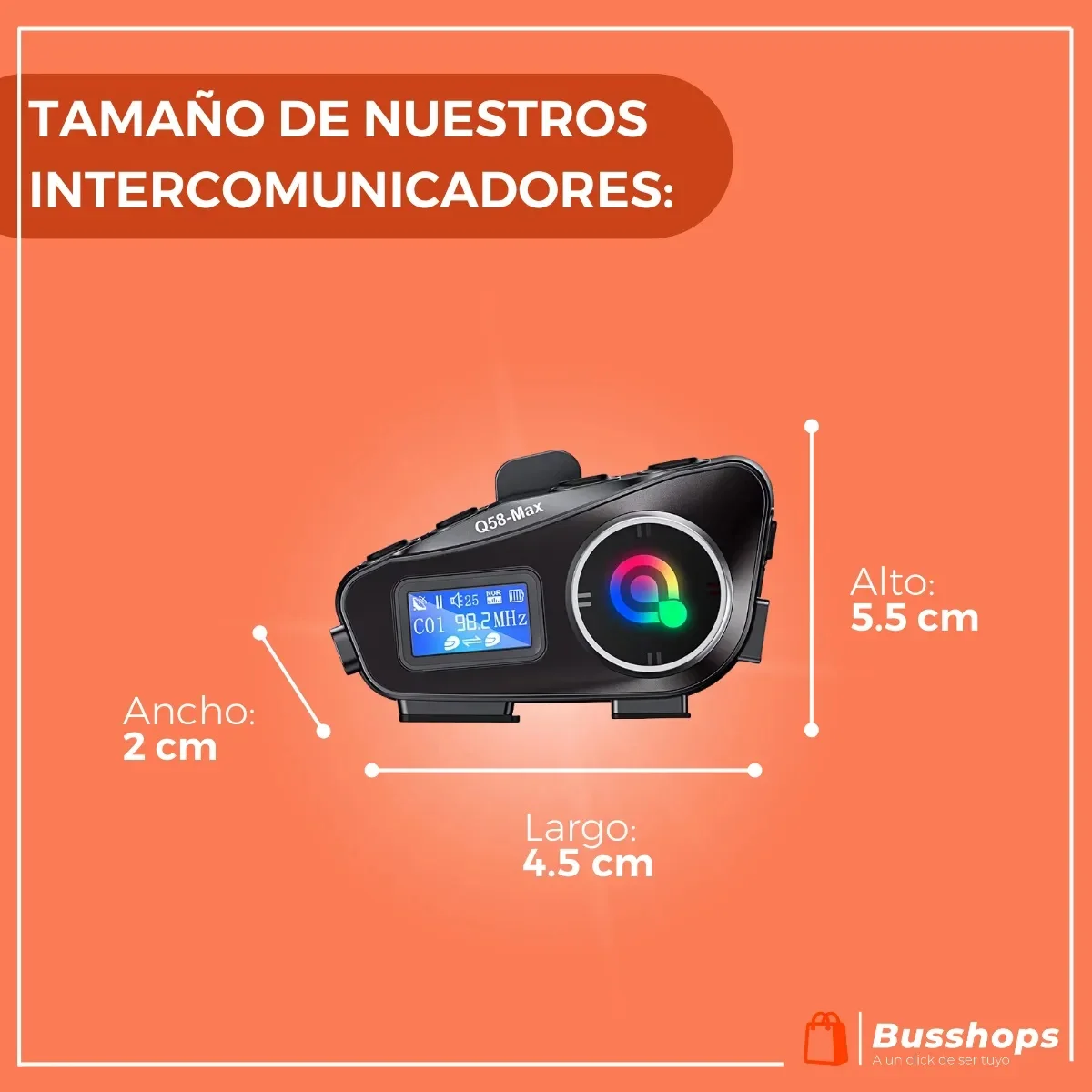 Moto Helmet Intercomunicador Pareja Q58 Bluetooth X2 with 500M Range IPX6 Waterproof 1000mAh Battery FM Radio MP3 32GB LCD
