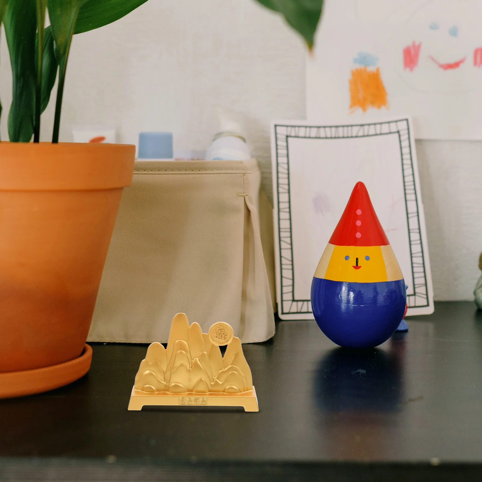 

Desktop Mountain Statue Iron Alloy Sculpture Home Decor Bookshelf Ornament Alloy Decoration Diy Mountain Desktop Statue