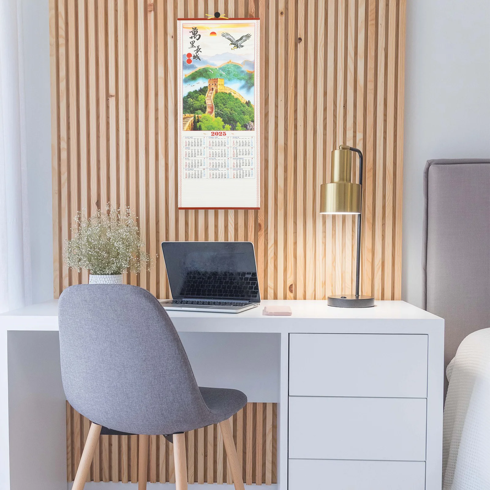 تقويم معلق 2025 السنة القمرية الصينية ثعبان جدار زخرفة واضح مطبوعة التقويم الشهري عطلة ديكور غرفة مكتب المنزل #6