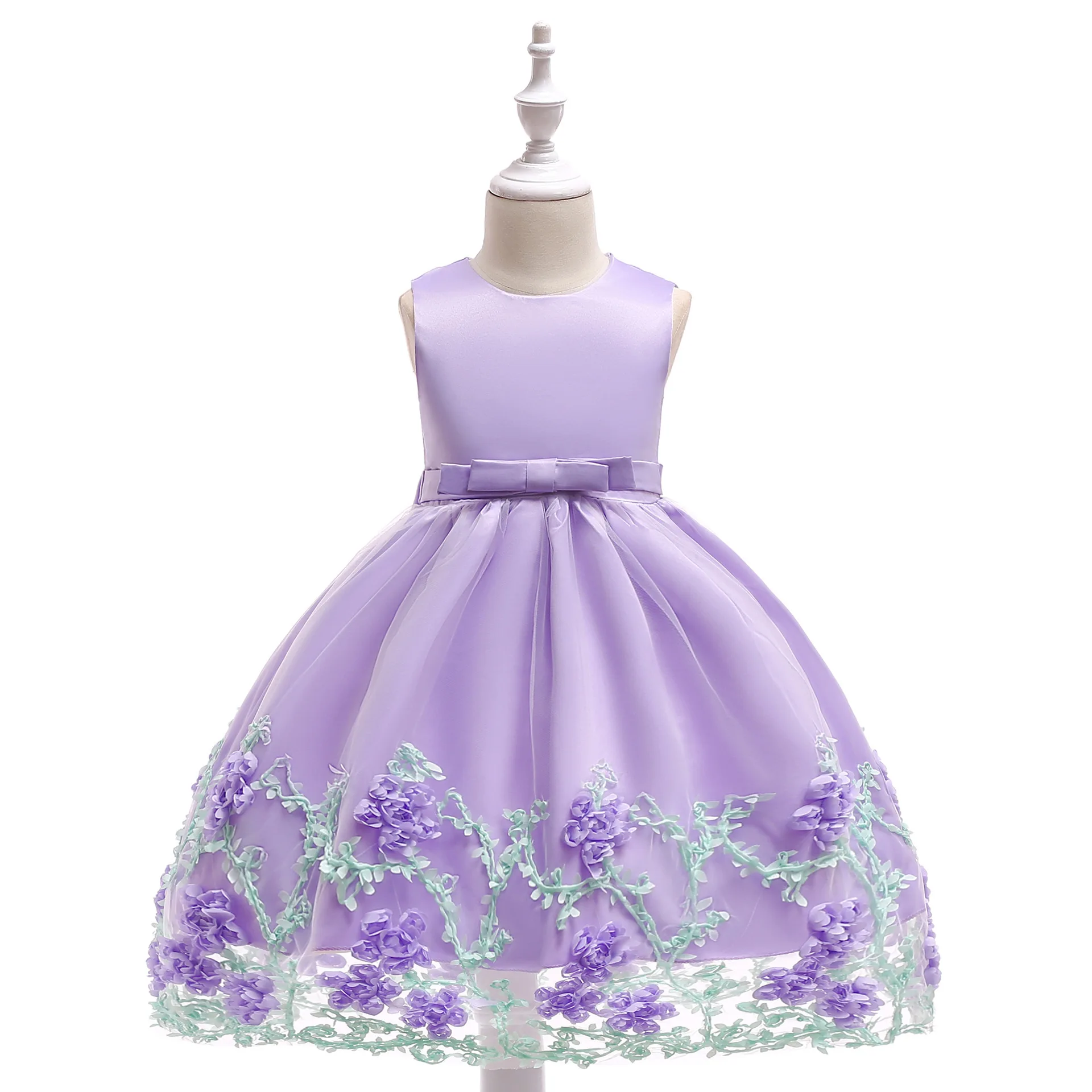 New Flower Girl Dresses Mesh Lace Sleeveless Girls Dresses for Party and Wedding Summer Children Girls Party Dress 3-12 Years 6