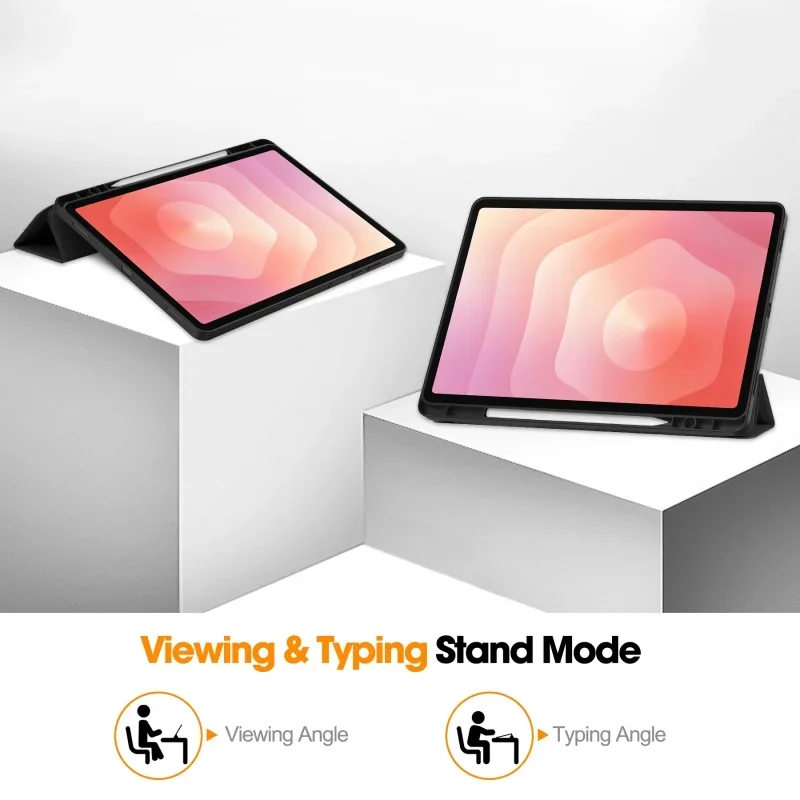 For Funda Samsung Tab S12+ 12.4" Case Smart Pencil Holder Cover For Galaxy Tab 12 Plus Coque 12.4inch SM-X840 SM-X846B 3