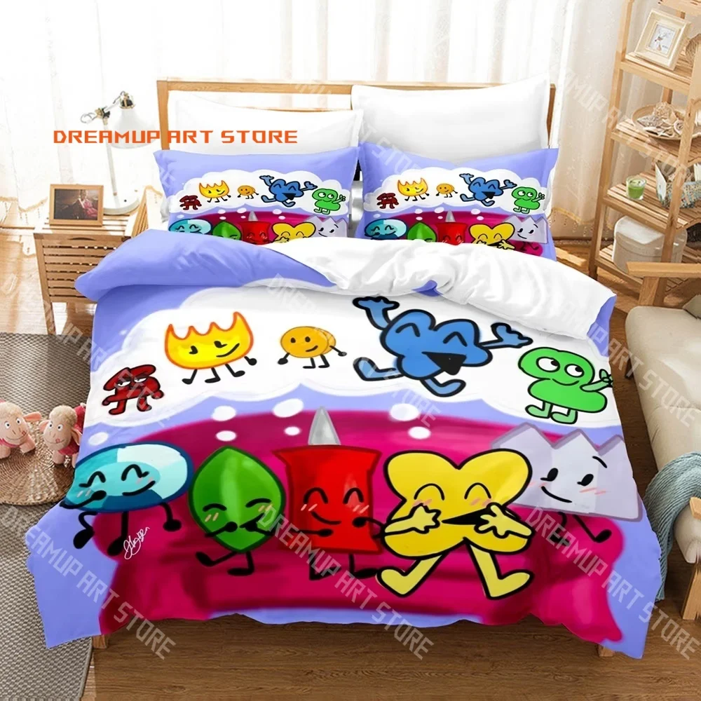 3D Print Battle for Dream Island Game BFDI Bedding Set Single Twin Full Queen King Size Bed Set Adult Kid Bedroom Duvetcover Set