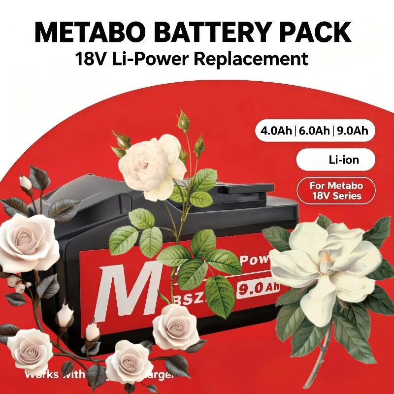 Replacement Lithium Battery Pack For Metabo 18V 4.0/6.0/9.0Ah High‑Capacity Stable & Reliable Cordless Power Tool Battery