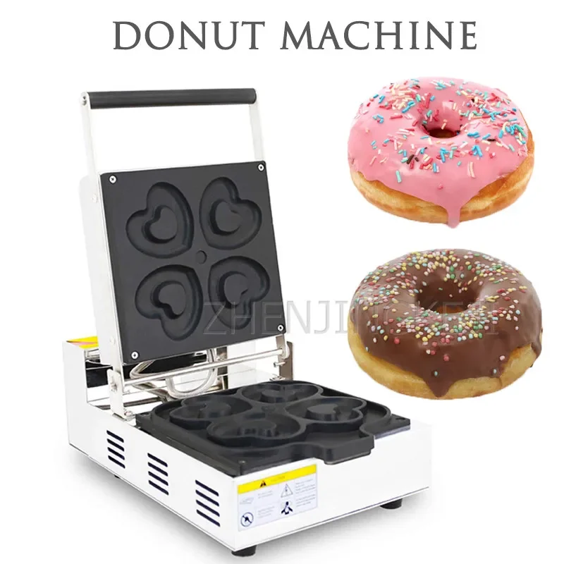 Desktop Donut Machine 220V/110V Non Stick Pan Commercial Electric Bread Ring Baking Sheet Krispy Heart-Shaped Scones Appliances