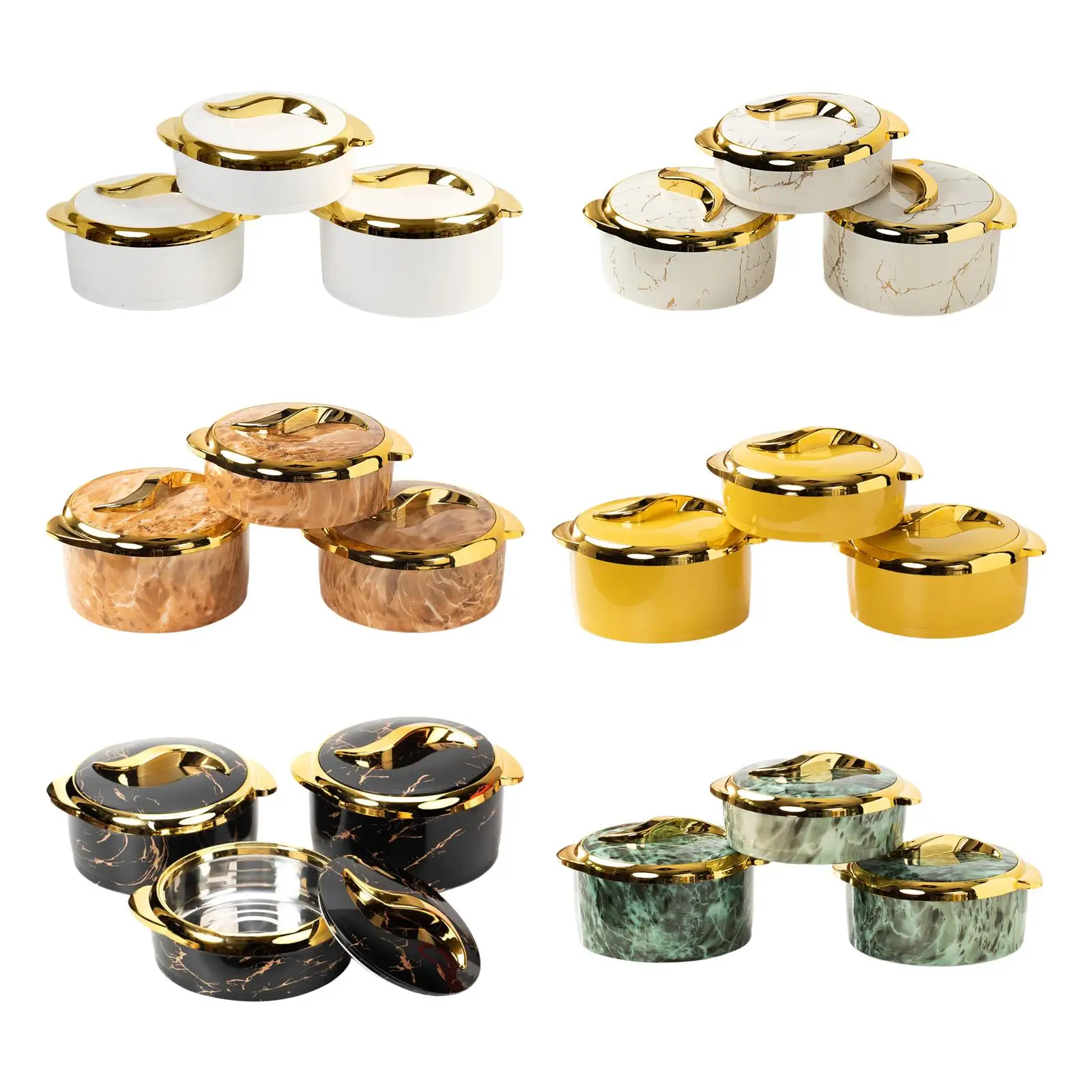 

3x Insulated Food Container Thermal Insulated Bowl with Lid Outdoor Travel