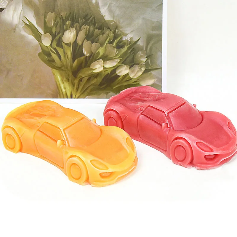 3D Sports Car Candle Silicone Mold Car Shape Handmade Scented Candle Gypsum Resin Molds Chocolate Fondant Baking Tool Home Decor