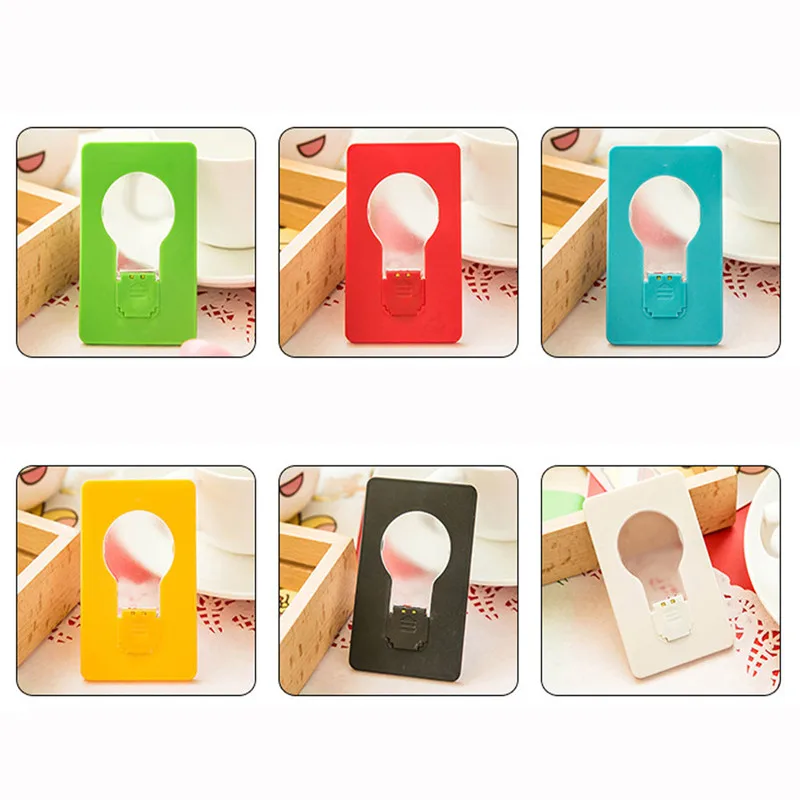 5 ชิ้น กระเป๋าสตางค์ขนาดเล็ก ขนาดเท่าบัตรเครดิต ไฟ LED พกพา ใช้เป็นไฟกลางคืน น่ารัก