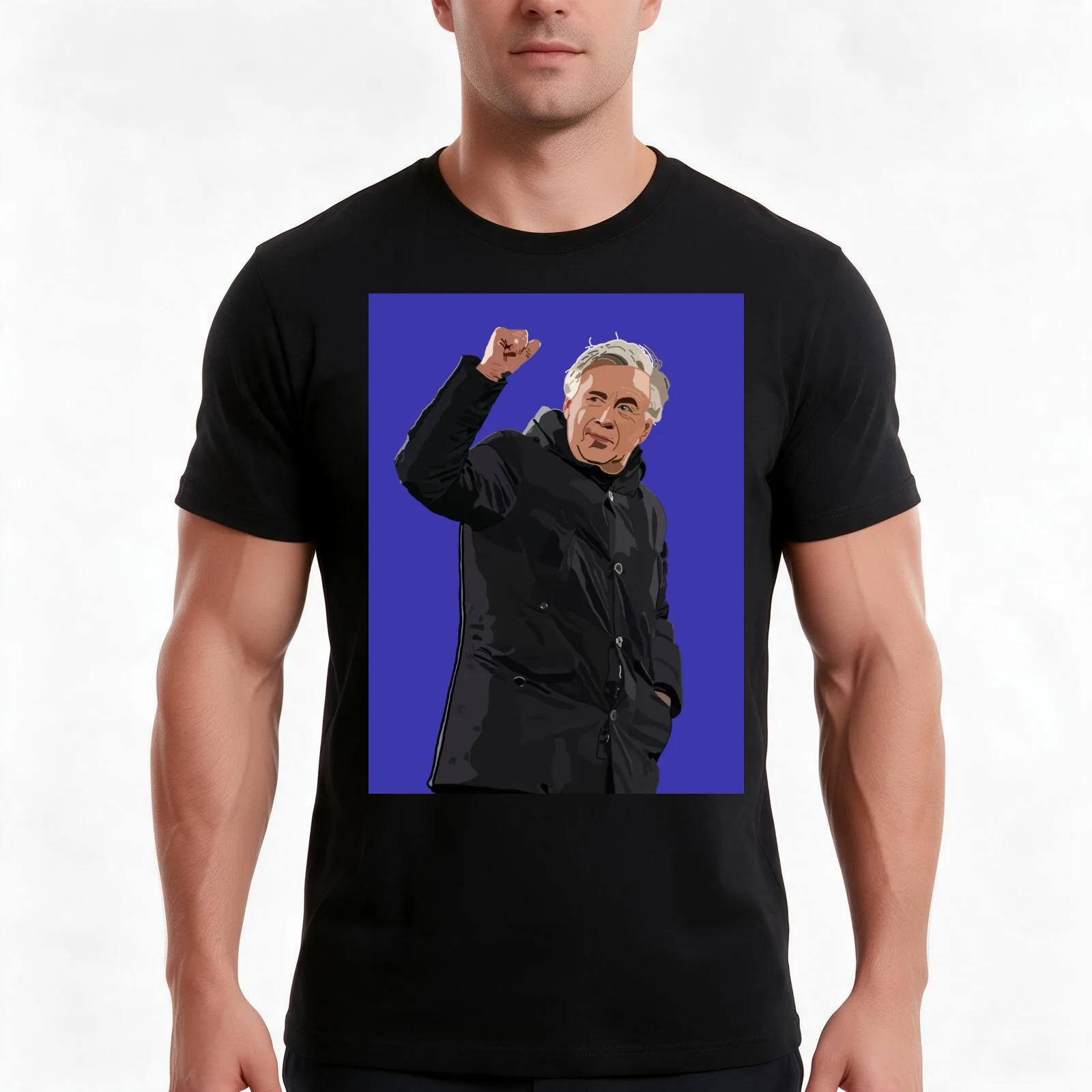 Carlo Ancelotti Digital Art T-Shirt Summer Casual Cotton Tee Oversized Streetwear Tops Vintage Graphic Print 100% Cotton