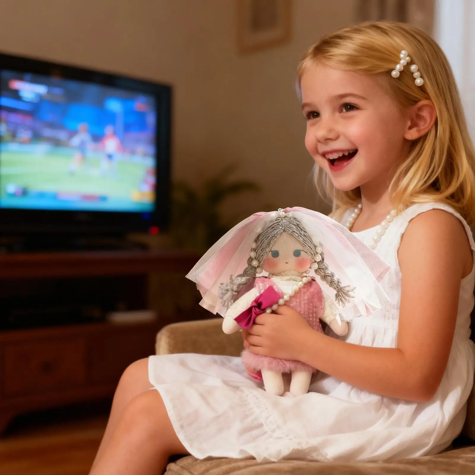 

Girl Doll Soft Comfortable Bendable Arms Legs Decor Cute Figure Dolls For Kids Girl Boy Home Indoor Livingroom Bedroom Birthday