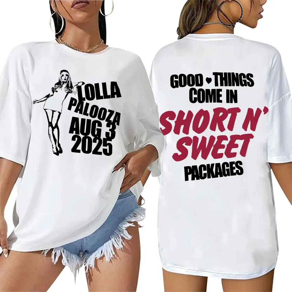 

Sabrina Carpenter Short N' Sweet Tour 2025 Print T-Shirt Men Women Retro High Quality Fashion T Shirt 100% Cotton Oversized Tees