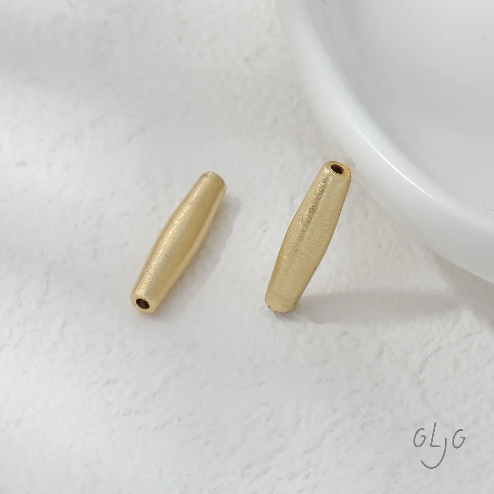 4PCS Long Oval Bead Spacer Beads for Jewelry Making Necklace Bracelet Supplies DIY Brass 14k Gold Plated Accessories 21*5mm view 4