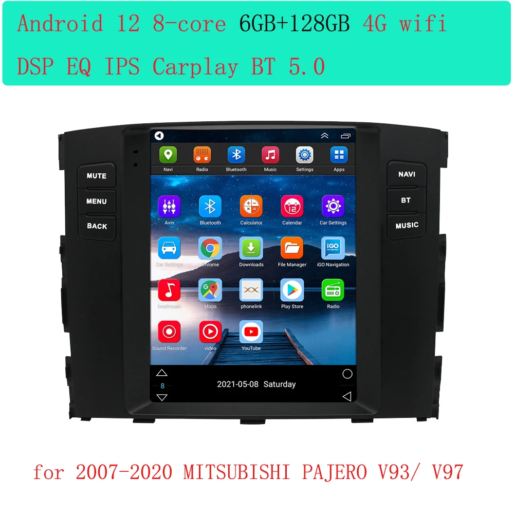 Dla systemu Tesla Style Android Radio samochodowe Odtwarzacz wideo Dla Mitsubishi Pajero V97 V 932007 -2020 Nawigacja GPS Multimedia Carplay