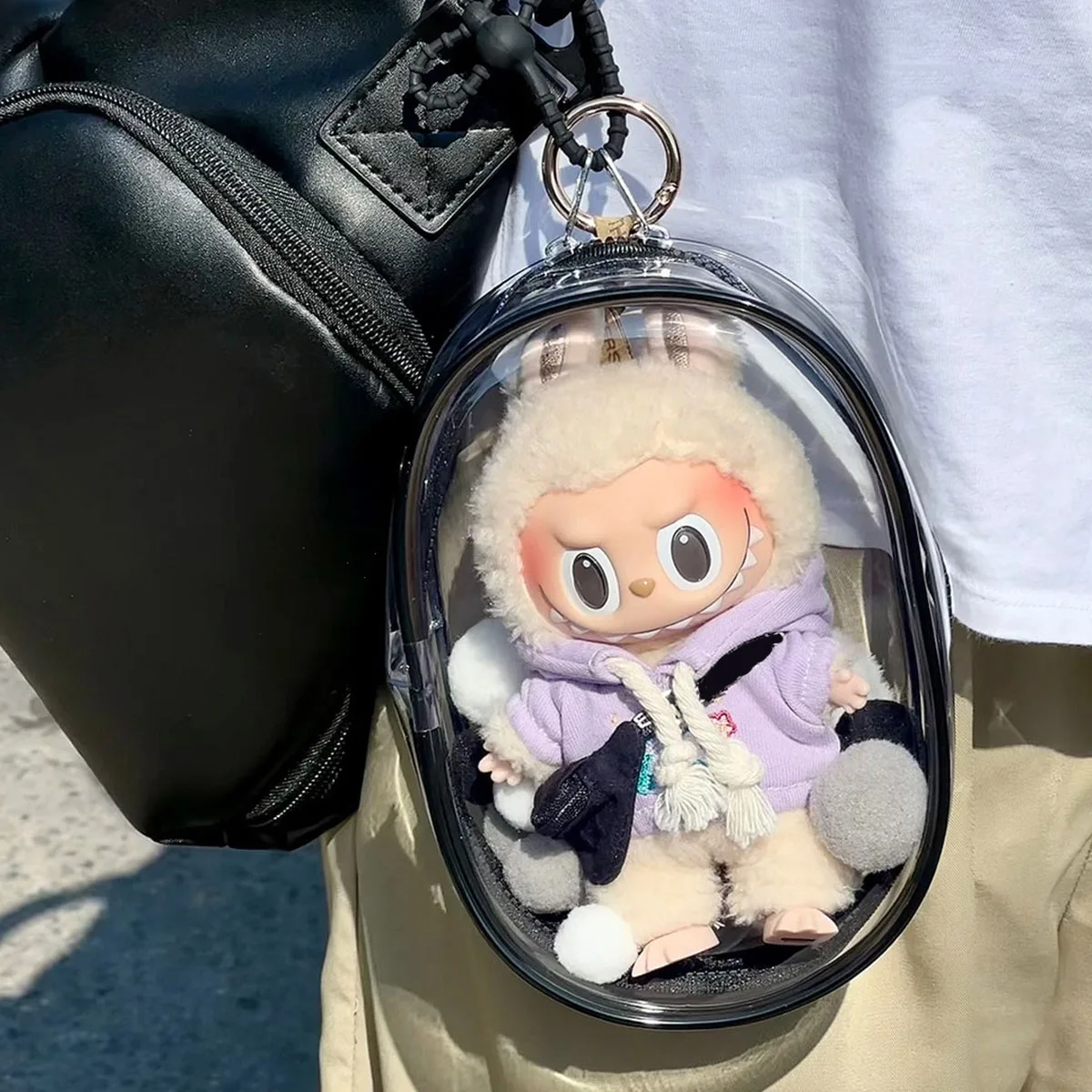 Thickened Transparent Plush Dolls Storage Pouch Keychain Bag Mystery Box Organizer