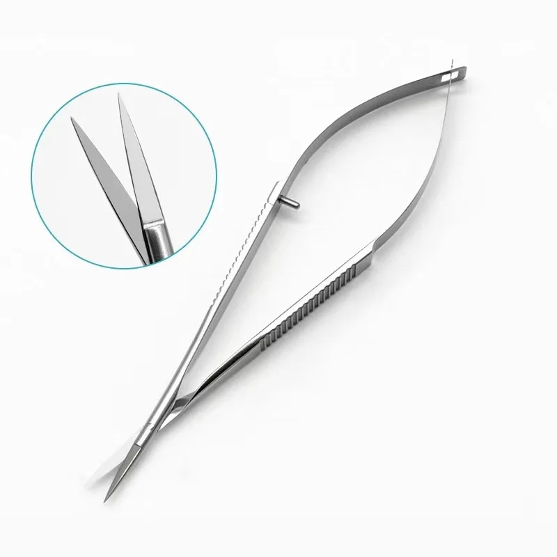 

Офтальмологические ножницы с плоской ручкой, микрокорневые ножницы, угол двойного века, хирургические инструменты, косметические инструменты, омертвевшая кожа