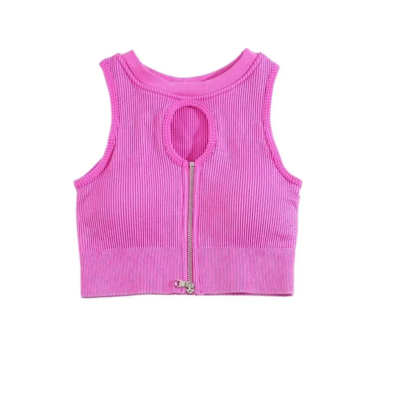 CHRLEISURE Wash Rib Yoga Suit for Women Seamless Sports Set Zipper Running Bra with Butt Lift Scrunch Cycling Shorts Gym Outfit