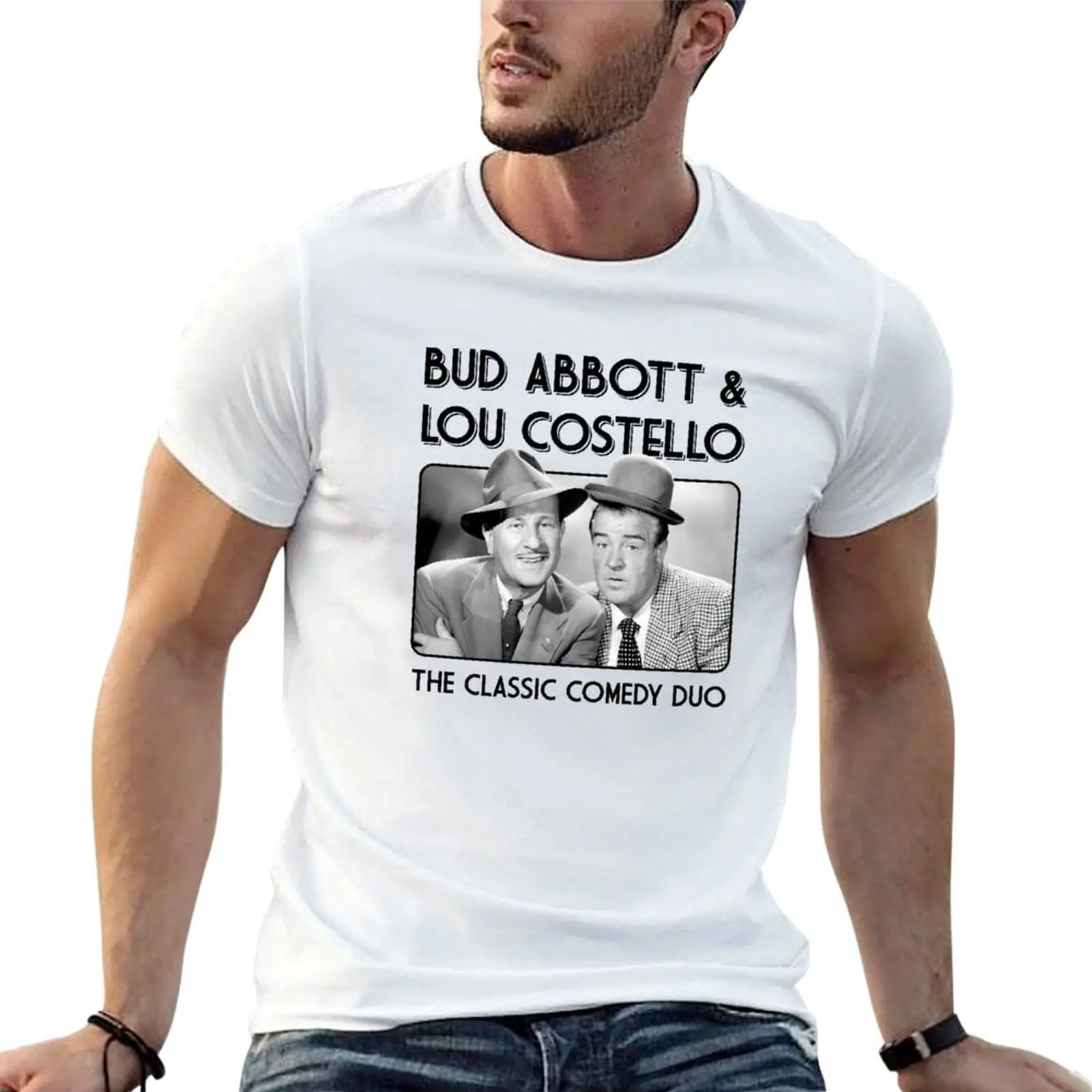 

Bud Abbott & Lou Costello T-Shirt t shirt man plain t shirt men 100% cotton luxury brand T-Shirt
