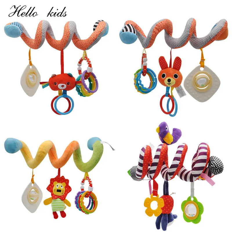 Baby Rattles Mobiles Educational Toys For Children Activity Spiral Crib Toddler Bed Bell Baby Playing Kids Stroller Hanging Doll