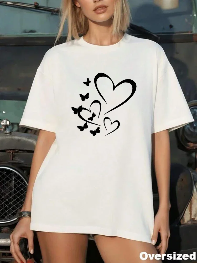 2026 Womens T-shirt  Print Casual O-neck Short Sleeve Outdoor Sports Jogging Tops Summer Hot Sales Loose Streetwear Tees