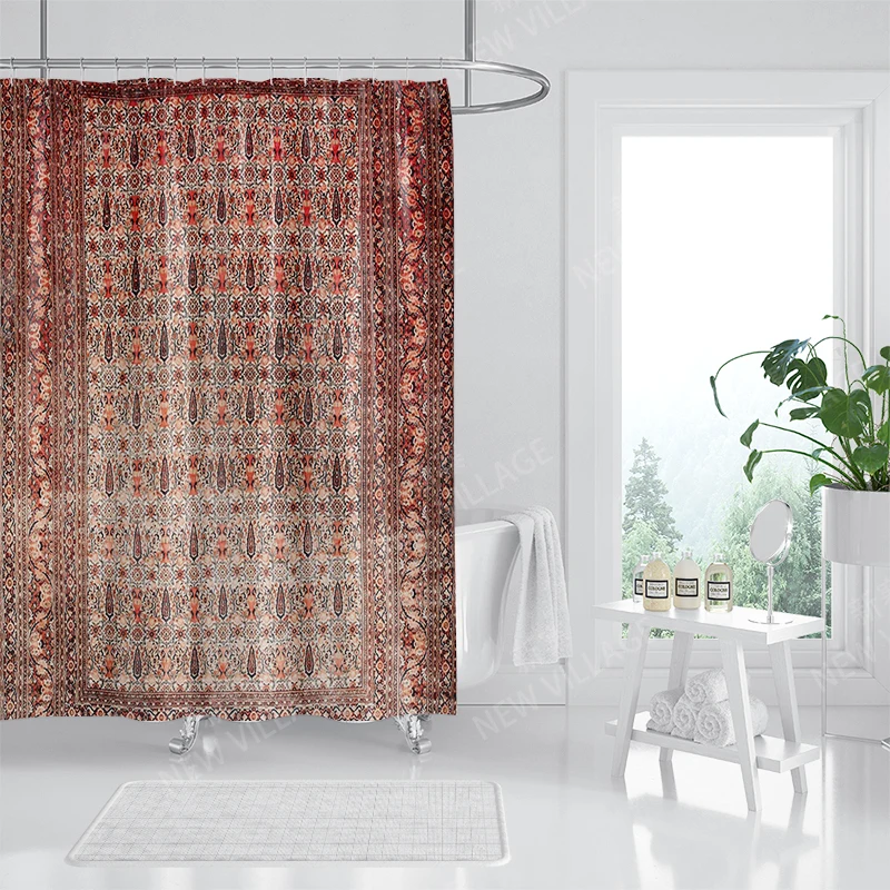 Waterproof fabric shower curtains Bathroom curtain accessories Bath curtain for shower 180x200cm 240*200 boho decoration vintage