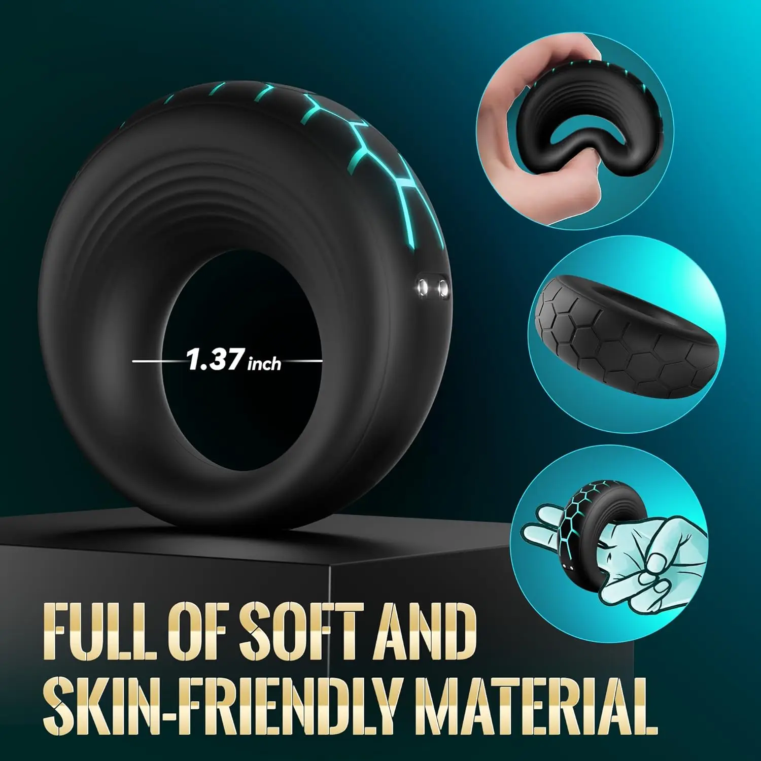 Vibrating Cock Ring, Sex Toys for Men Penis Ring Vibrator with 10 Vibrating Patterns, Cock Rings Adult Toys for Men Longer Hard