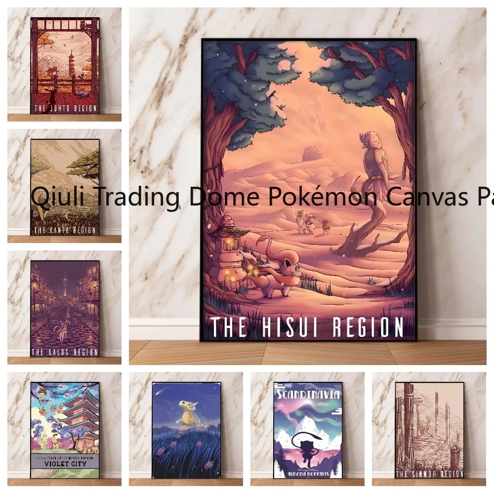 Pokemon Classic Anime Character Pictures Pikachu Eevee Modern Home Poster Friends Gifts Modular Prints Wall Art Decorative