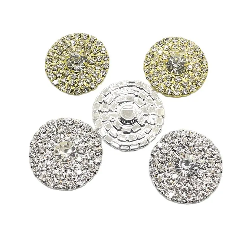 ZMASEY Sale New 5pcs/lot 25mm Rhinestone Buttons Shank Decoration Wedding Fit Ribbon Hair Supply Full Invitation Diy Accessories