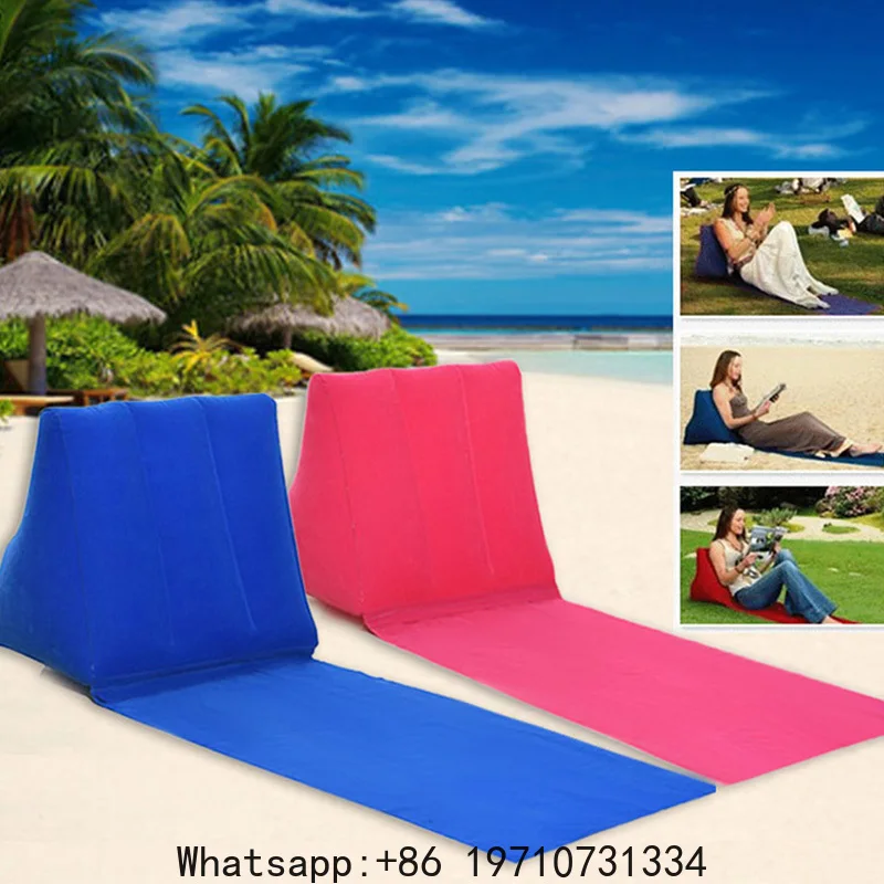 Inflatable Wedge Pillow With Mat PVC Flocking Travel Portable Back Support Triangle Cushion Beach Pillow
