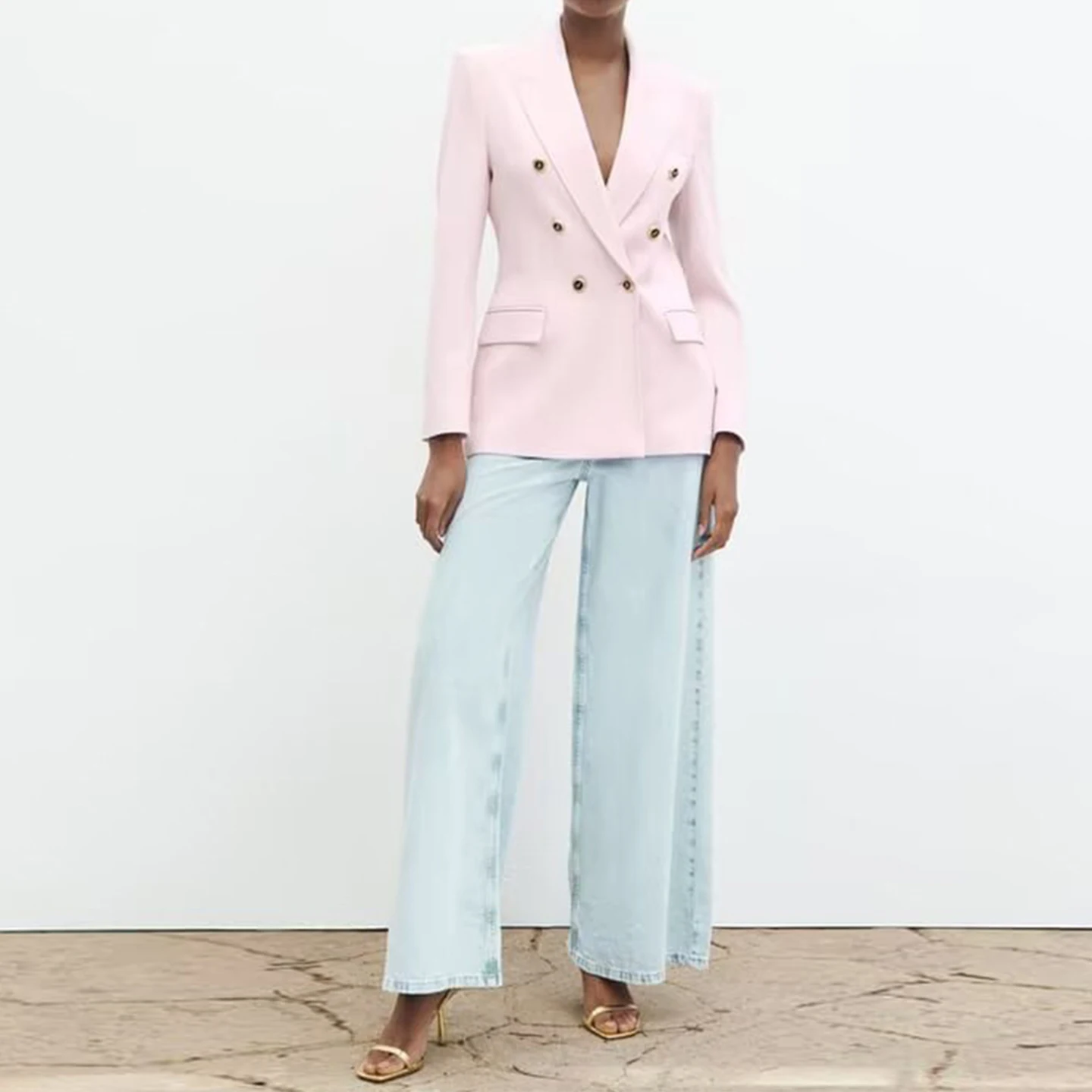 Z Damen Faion Slim Fit Casual Pendelanzug Jaet 2025 New Sle Long Sve Zweireihiger Anderer Sle Stoff