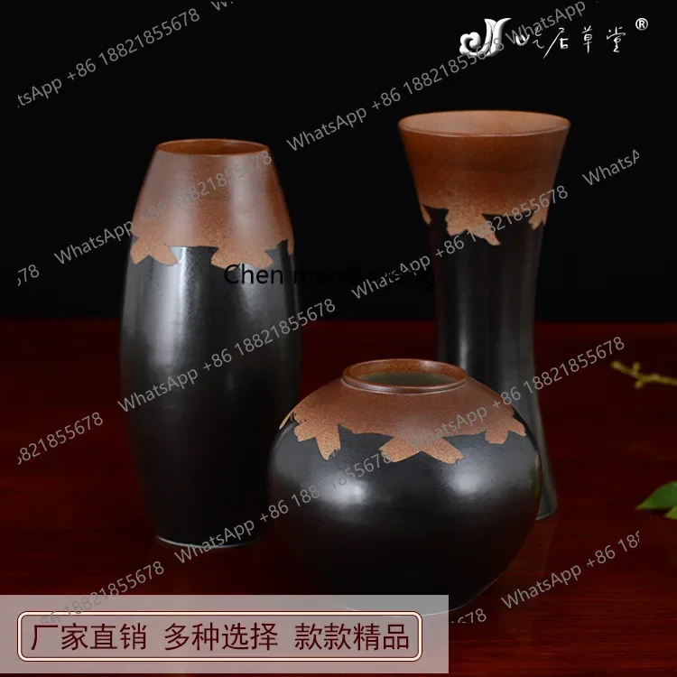 A74Vase handmade pottery ornament Jingdezhen ceramic small vase new Chinese European flower insert