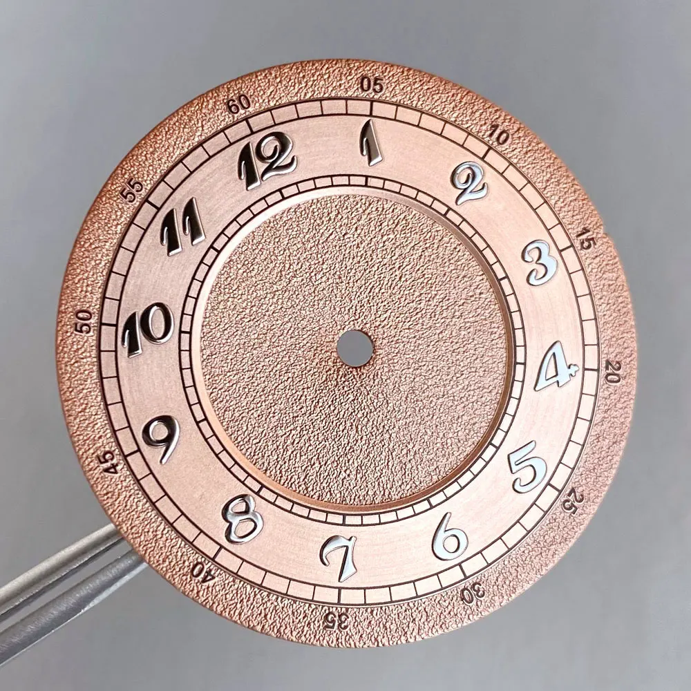 Tandorio Jam Tangan Angka Arab Matte Putih Merah Muda Retro Baru Wajah Dial untuk Jam Tangan Antik Pria Pergerakan NH35 NH36 NH38 ETA2824 PT5000