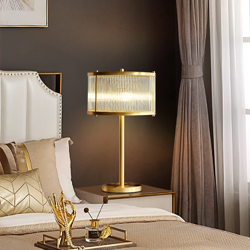 BELLE Nordic Brass Table Lamp Modern Luxurious Living Room Bedroom Study LED Originality  Desk Light