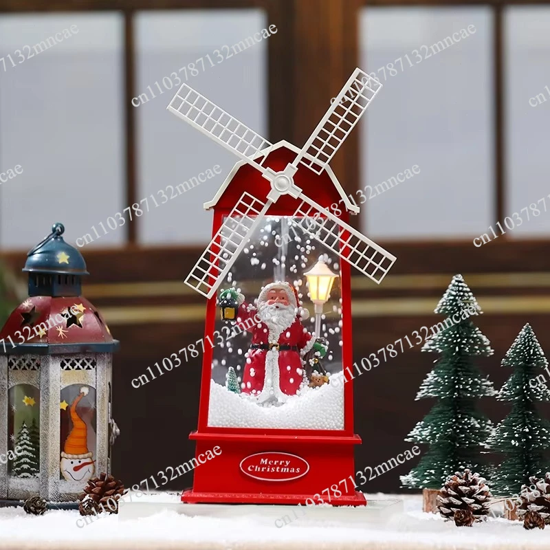 Merry Christmas Lantern Light Emitting Diode Light Christmas Pendant Santa Claus Lantern New Year Decorative Light