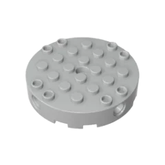Gobricks GDS-90231 Brick, Round 6 x 6 with 4 Side Pin Holes and Center Hole compatible with lego 18897 Assembles Building Blocks