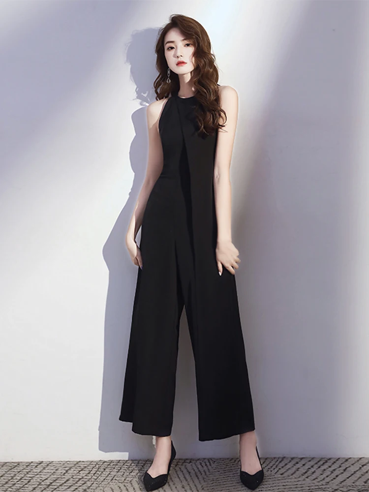 

Ele Bla-Piece Evening Gown Women's Faionable High-Waisted Zipper Sle for Wedding Par Performance And Daily Wear