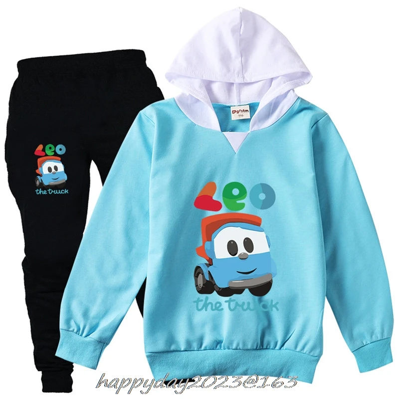 Brand Teen Kids Clothes Baby Boys Leo The Truck Tv Show Tracksuit Tops Pants 2PCS Children Boy Spring Cotton Print Outfits Set