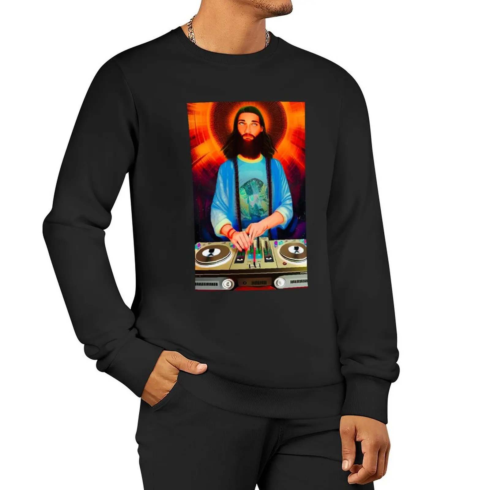 Dj Jesus Pullover Hoodie graphic t shirts men new hoodies and sweatshirts